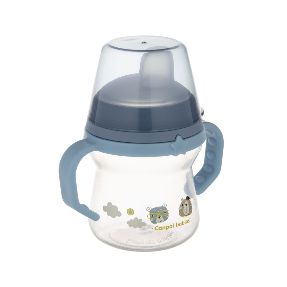 Кружка тренировочная с силиконовым носиком Bonjour Paris FirstCup Canpol babies 56/612_blu 150 мл