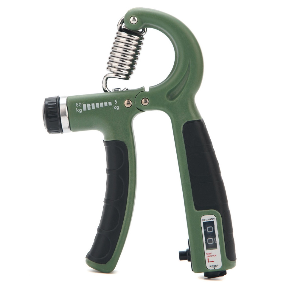 Эспандер кистевой с регулируемой нагрузкой и счетчиком Cornix XR-0261 Navy Green/Black 5-60 кг