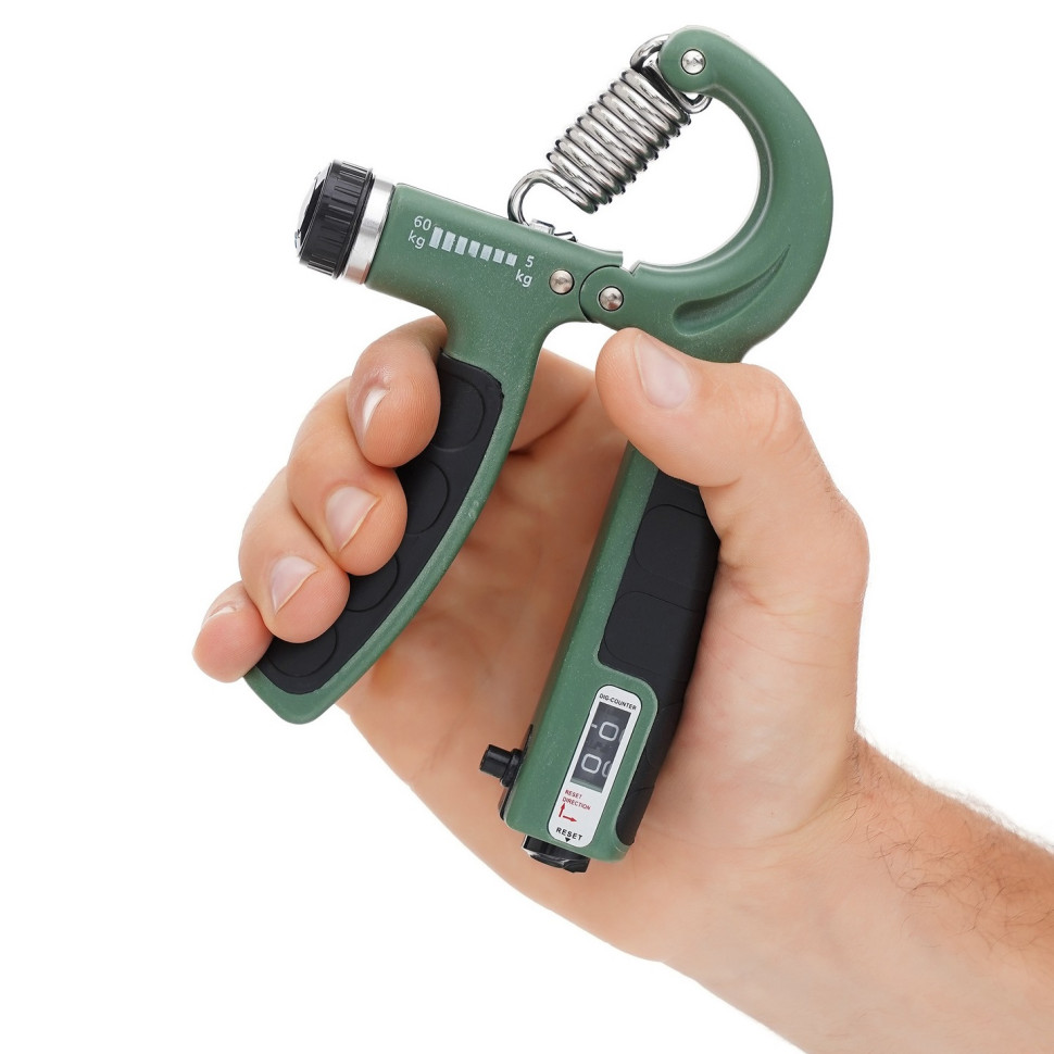 Эспандер кистевой с регулируемой нагрузкой и счетчиком Cornix XR-0261 Navy Green/Black 5-60 кг