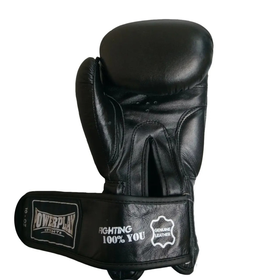 Боксерские перчатки Impulse PowerPlay PP_3088_10oz_Black, Черные (натуральная кожа) 10 унций