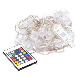 Гирлянда RGB с пультом "Шарик большой" Bambi D-52 Smart, USB 50L 5 метров, изменяет цвет Гирлянда RGB с пультом "Шарик большой" Bambi D-52 Smart, USB 50L 5 метров, изменяет цвет