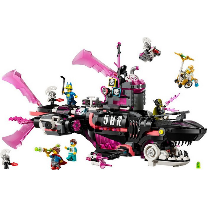 Конструктор Dreamzzz Жахливий підводний човен Акула LEGO 71500, 1413 деталей