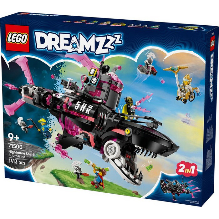 Конструктор Dreamzzz Жахливий підводний човен Акула LEGO 71500, 1413 деталей