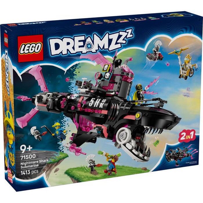 Конструктор Dreamzzz Жахливий підводний човен Акула LEGO 71500, 1413 деталей