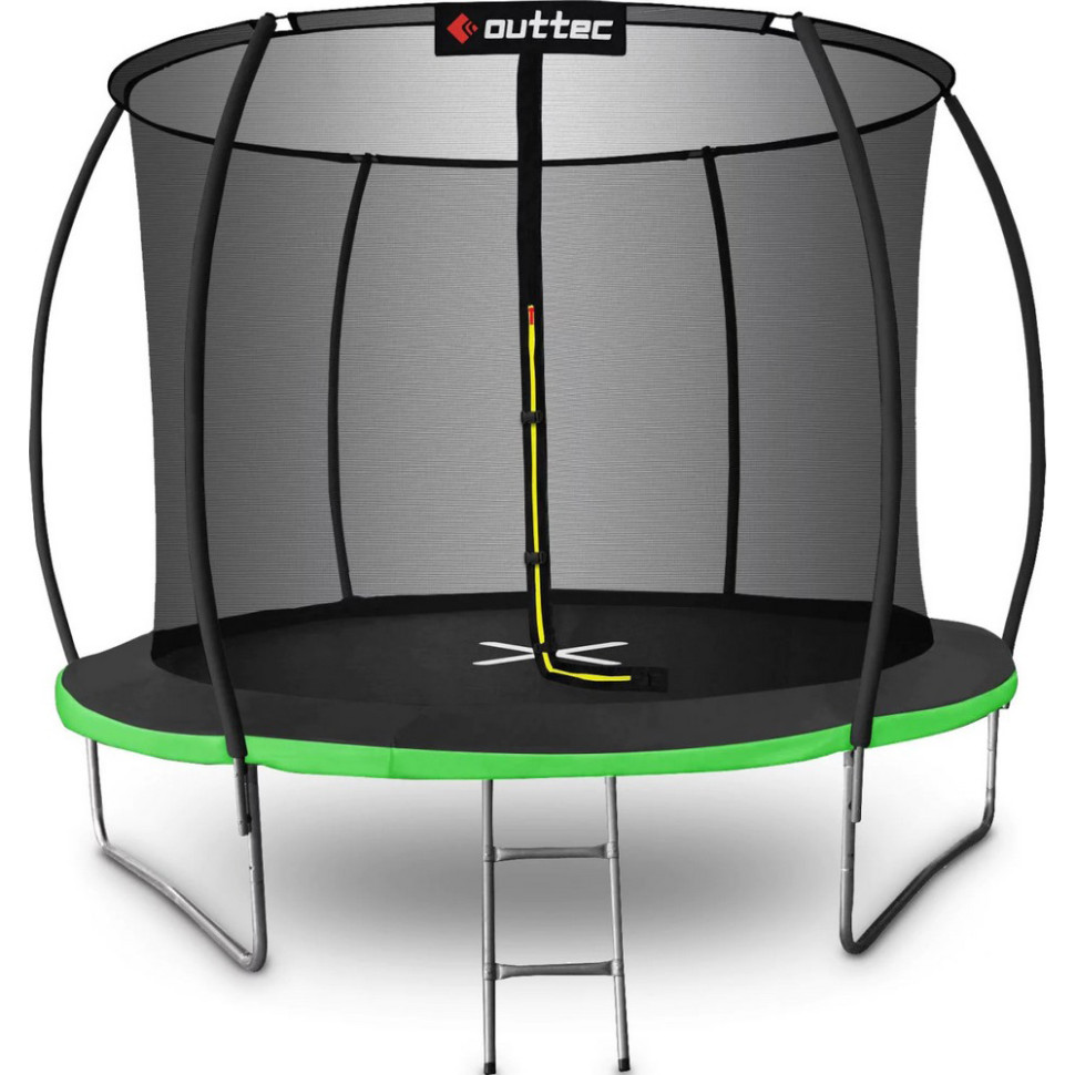 Батут з внутрішньою сіткою Pumpkin Outtec V376583, 374 см, чорно-зелений