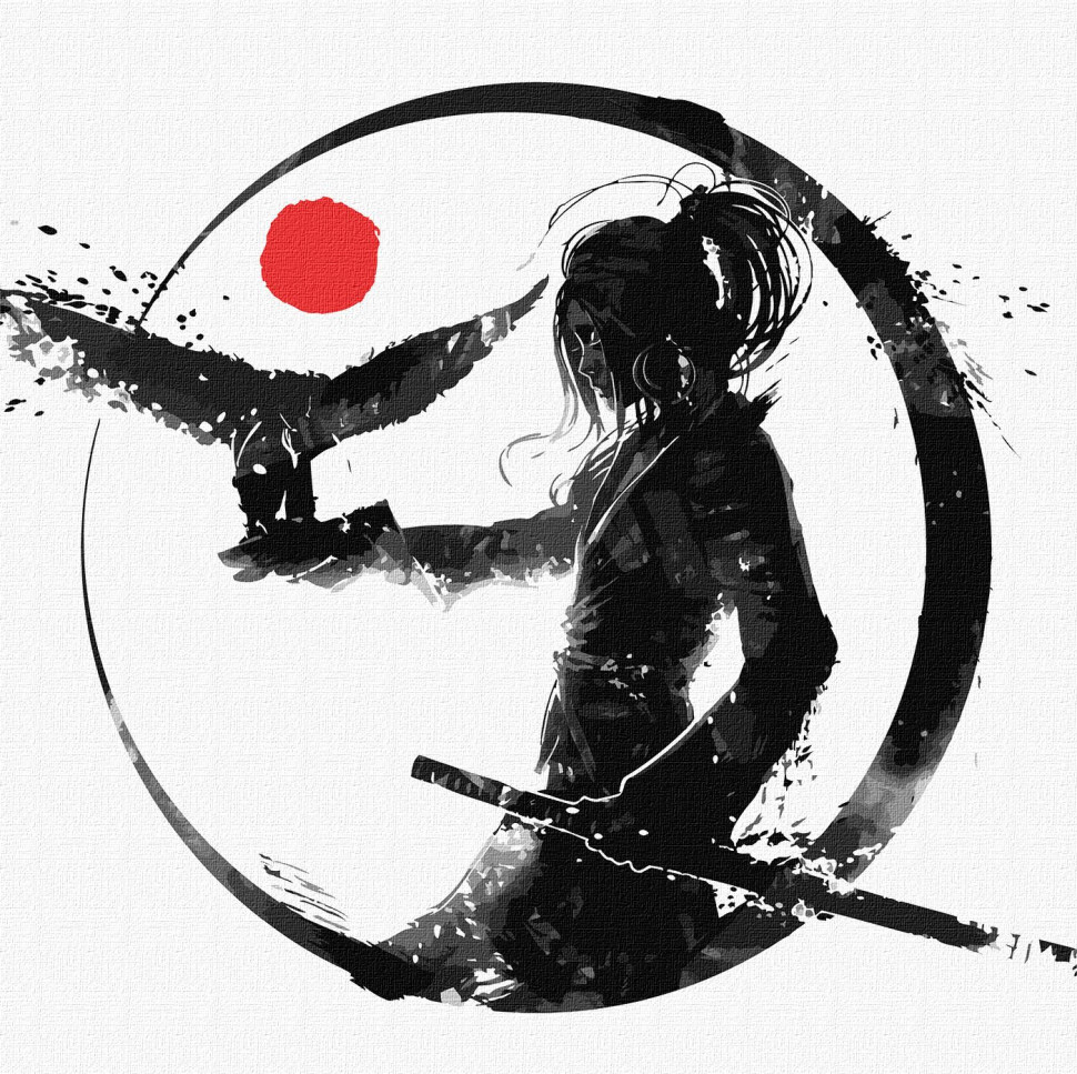 Картина за номерами "Донька самурая" Ідейка KHO5057 40х40 см по цене 220 грн.
