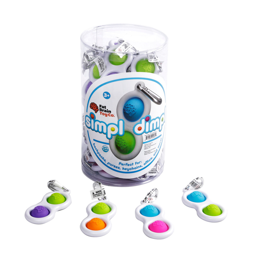 Брелок-антистресс Simpl Dimpl Кнопки Fat Brain Toys F2111ML 4 цвета в ассорт.