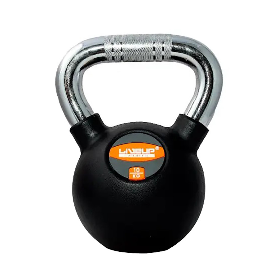 Гиря RUBBER KETTEL DUMBEL LiveUp LS2044-16 чорний 16 кг