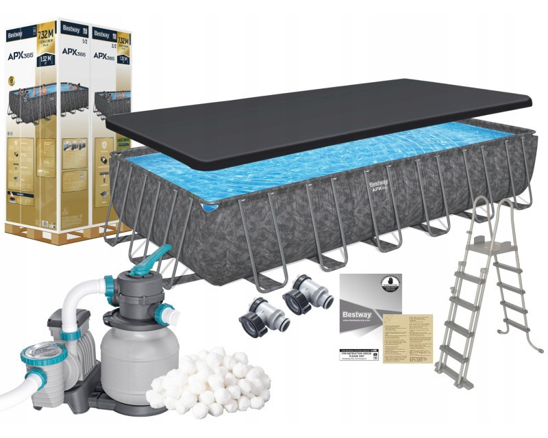 Басейн каркасний прямокутний Bestway 561KG 732х132 см, 30045 л