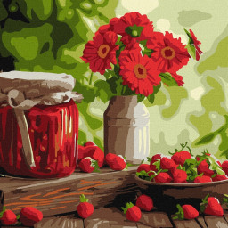 Картина по номерам "Клубничное варенье" ©art_selena_ua Идейка KHO5726, 40х40 см Картина по номерам "Клубничное варенье" ©art_selena_ua Идейка KHO5726, 40х40 см
