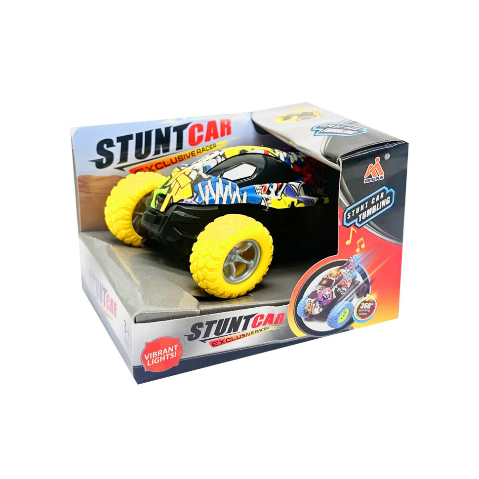 Детская трюковая машинка Bambi FL-20610C(Yellow) инерционная, 11 см, оборот на 360°