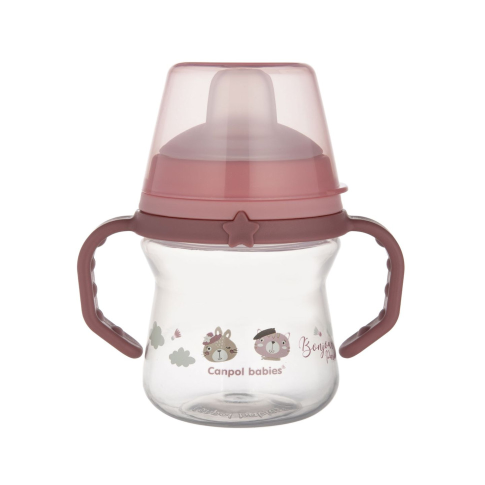 Кружка тренувальна з силіконовим носиком Bonjour Paris FirstCup Canpol babies 56/612_pin 150 мл