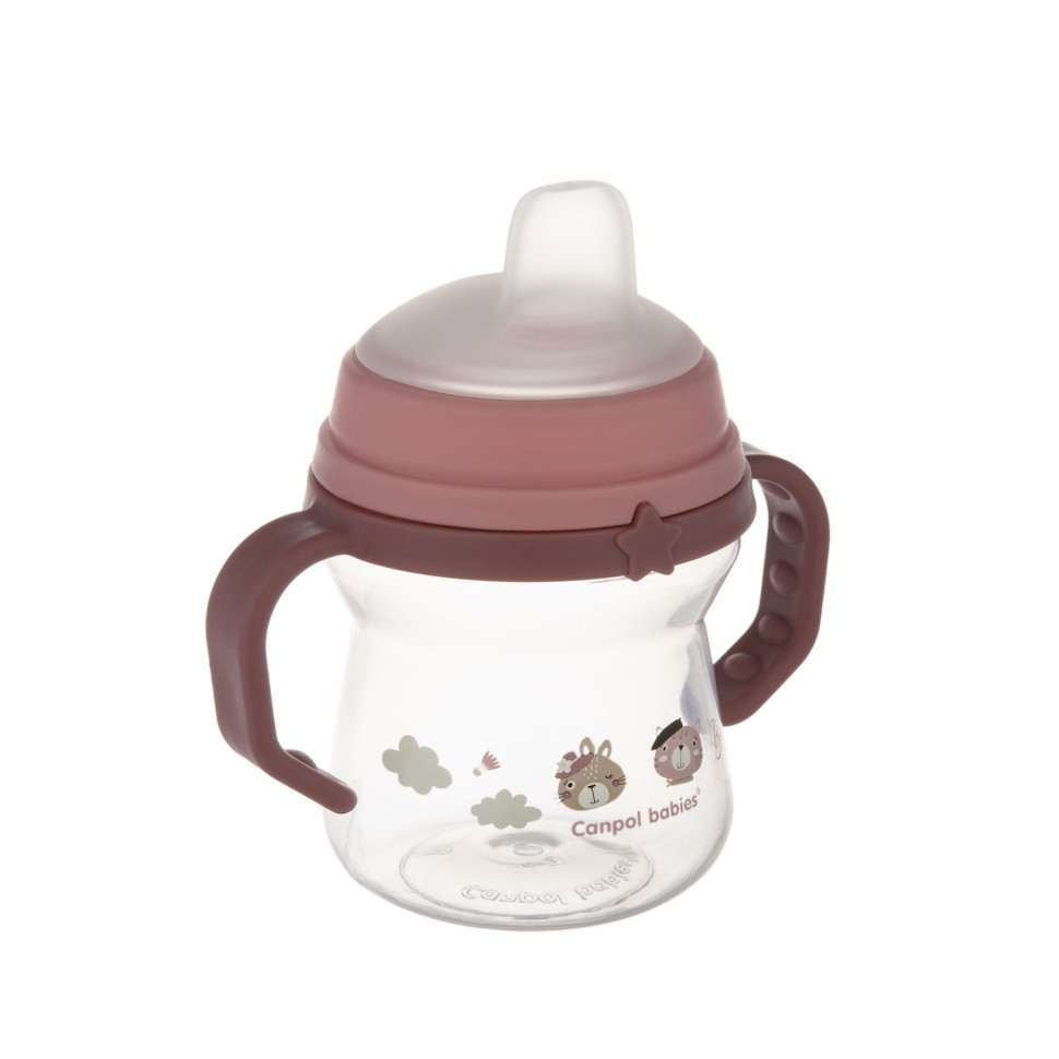 Кружка тренувальна з силіконовим носиком Bonjour Paris FirstCup Canpol babies 56/612_pin 150 мл