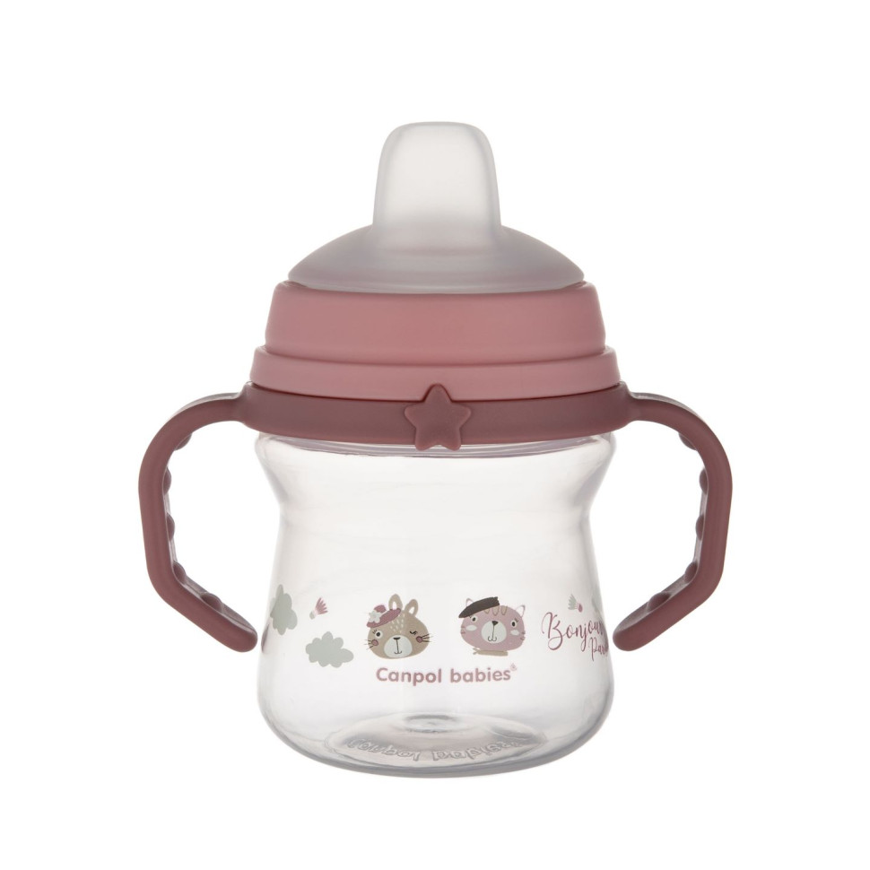 Кружка тренувальна з силіконовим носиком Bonjour Paris FirstCup Canpol babies 56/612_pin 150 мл