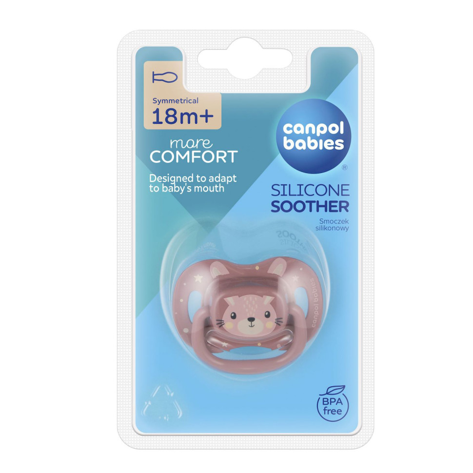 Пустышка силиконовая симметричная Cute animals Canpol babies 34/926_pin 18+ месяцев