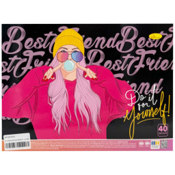 Альбом для рисования Апельсин АП-0310-4, 40 листов, пружина сбоку