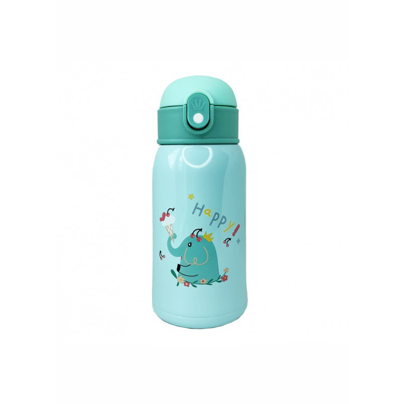 Термос-поильник с силиконовой трубочкой Mega Zayka MGZ-0318(Turquoise) чашкой, в чехле с ремешком, 550 мл