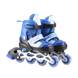 Роликовые коньки Bambi RL2502(Blue) колеса PVC, размер M (34-37), со светом