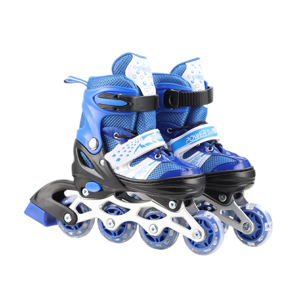 Роликовые коньки Bambi RL2502(Blue) колеса PVC, размер M (34-37), со светом