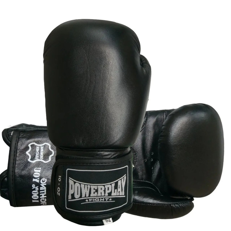 Боксерские перчатки Impulse PowerPlay PP_3088_12oz_Black, Черные (натуральная кожа) 12 унций