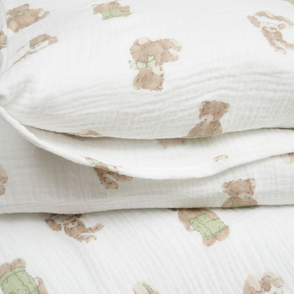 Постельный комплект белья Muslin Print Bear Twins 3031-TMP-202B 4 элемента