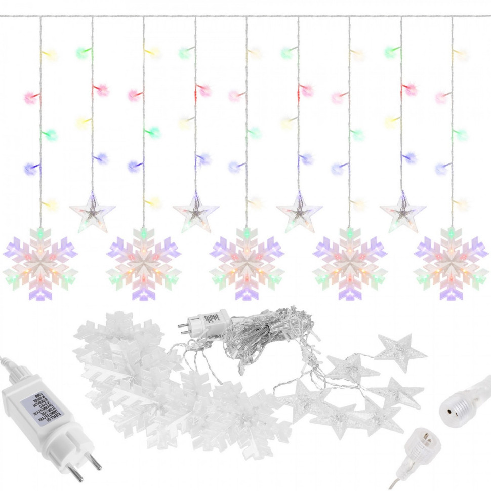 Гірлянда бахрома вулична Springos CL4019, 2.7 м 138 LED, Mix