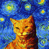 Картина за номерами. Rainbow Art "Кіт Ван Гога" GX35619-RA 