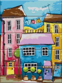 Картина по номерам по дереву Art Story "Разноцветная улица" ASW024