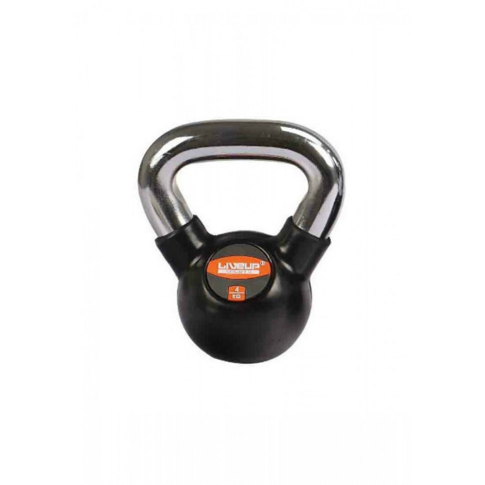 Гиря RUBBER KETTEL DUMBEL LiveUp LS2044-4 чорний 4 кг
