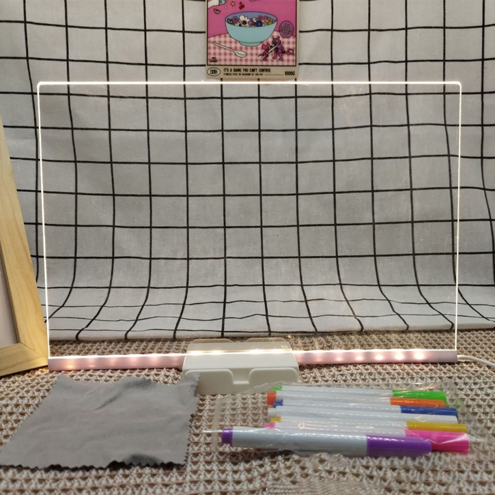 Світлодіодна дошка для нотаток і малювання Bambi DIY3020, розмір 30х20 см