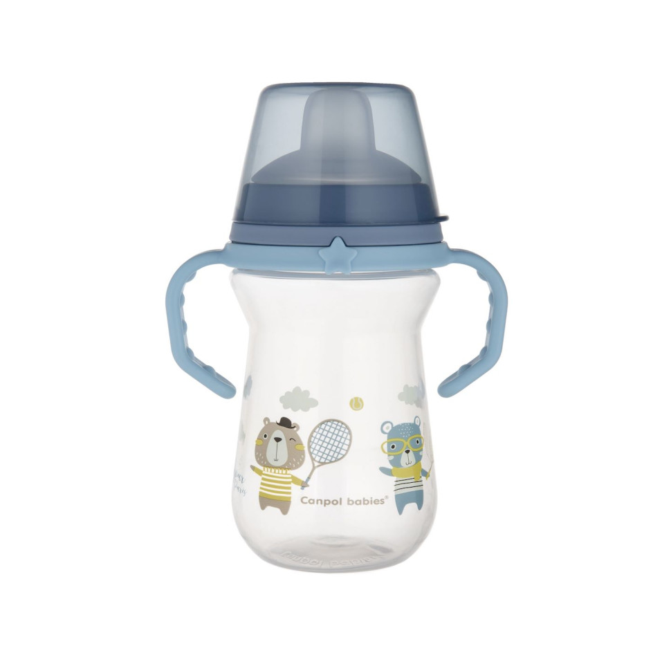 Кружка тренировочная с силиконовым носиком Bonjour Paris FirstCup Canpol babies 56/613_blu 250 мл