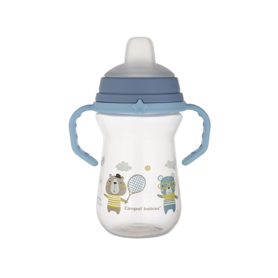 Кружка тренировочная с силиконовым носиком Bonjour Paris FirstCup Canpol babies 56/613_blu 250 мл