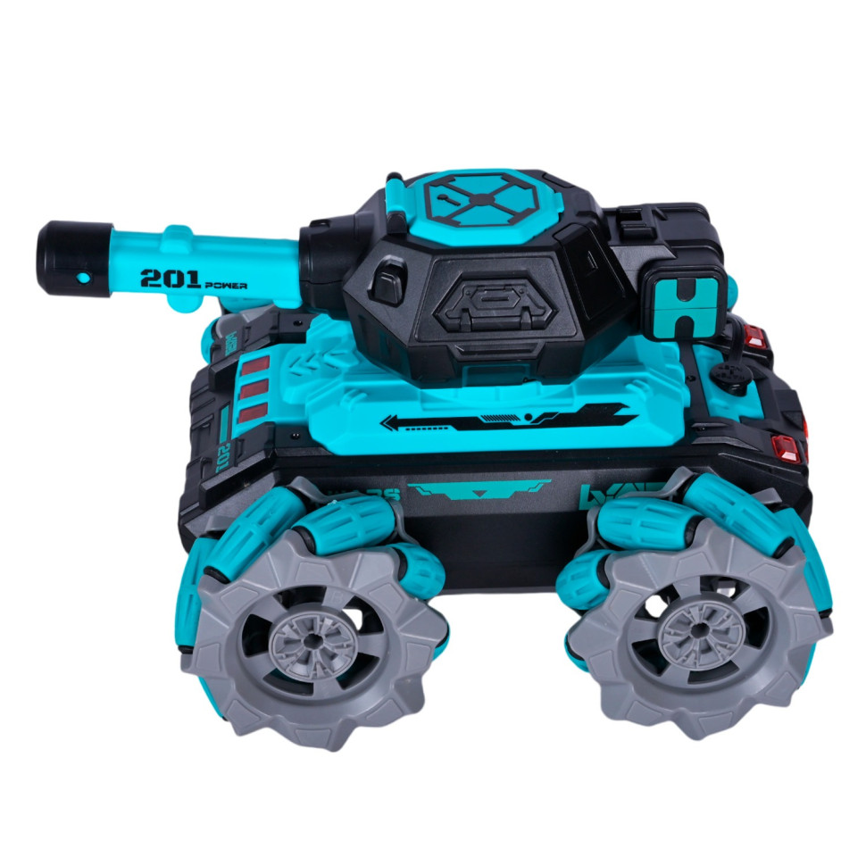 Танк на радиоуправлении Bambi KT907A(Turquoise) стреляет гелем, звук, свет