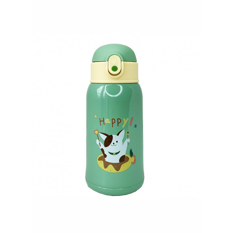 Термос-поїльник з силіконовою трубочкою Mega Zayka MGZ-0318(Yellow) чашкою, в чохлі з ремінцем, 550 мл
