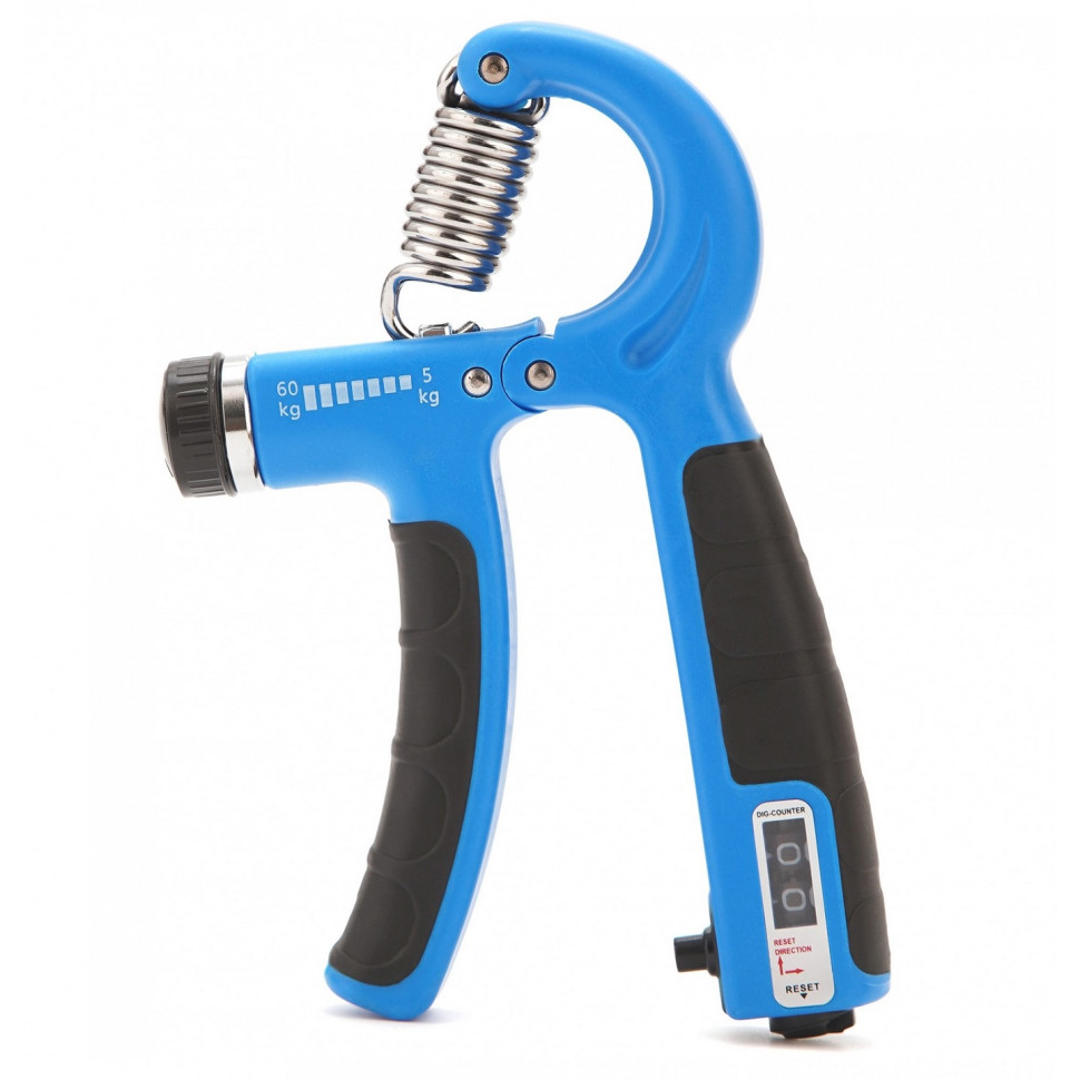Эспандер кистевой с регулируемой нагрузкой и счетчиком Cornix XR-0263 Blue/Black 5-60 кг 