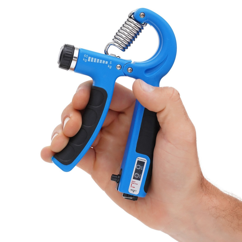 Эспандер кистевой с регулируемой нагрузкой и счетчиком Cornix XR-0263 Blue/Black 5-60 кг 