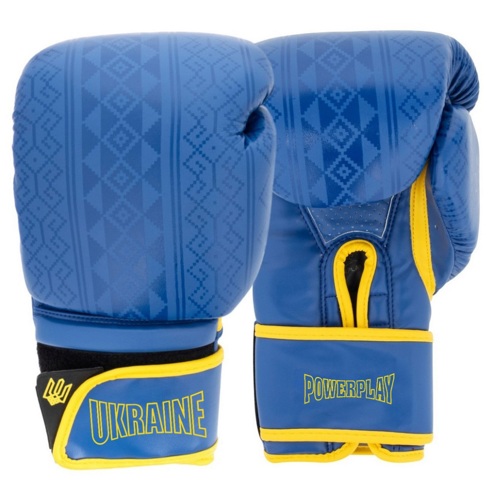 Боксерські рукавиці 3021 Ukraine PowerPlay PP_3021_8oz_Blue-Yellow, розмір 8 унцій