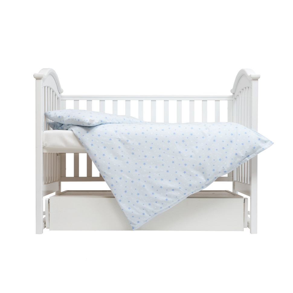 Постільний комплект білизни Twins 3010-TS-404 Starlet blue, фланель 3 елементи