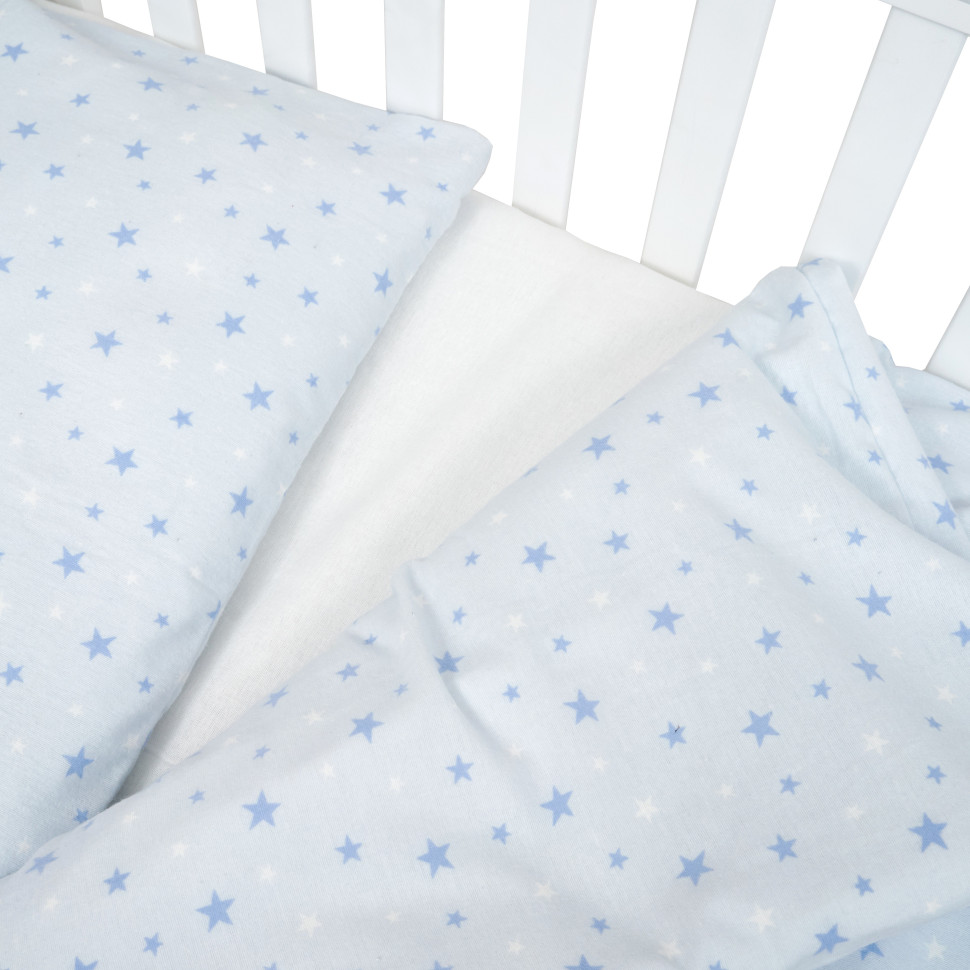 Постільний комплект білизни Twins 3010-TS-404 Starlet blue, фланель 3 елементи