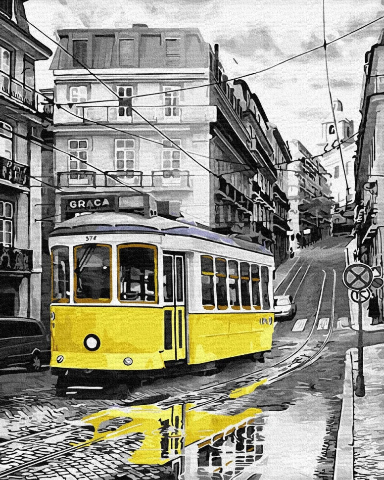 Картина за номерами. Rainbow Art "Жовтий трамвай" GX30147-RA по цене 224 грн.