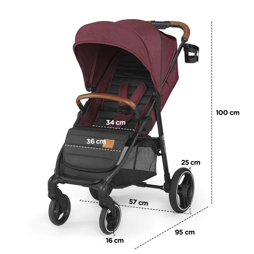 Прогулочная коляска Kinderkraft KKWGRANBRG000N Grande 2020 Burgundy