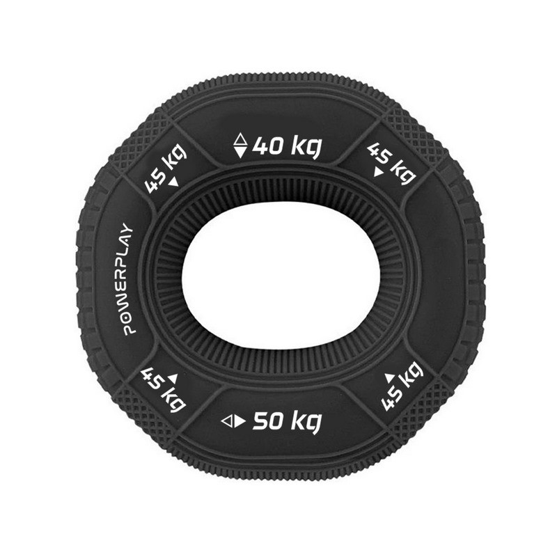 Еспандер кистьовий силіконовий PP-4331 Hand Grip Hard PowerPlay PP_4331_Black_(40-45-50) 40-45-50 кг, Чорний