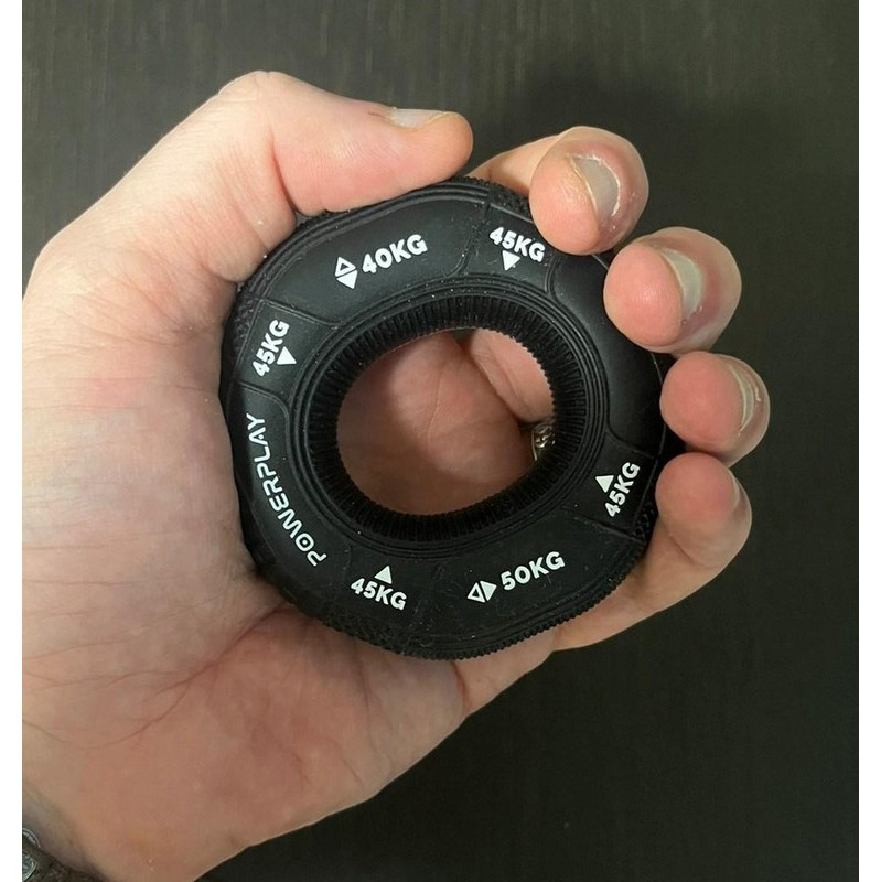 Еспандер кистьовий силіконовий PP-4331 Hand Grip Hard PowerPlay PP_4331_Black_(40-45-50) 40-45-50 кг, Чорний