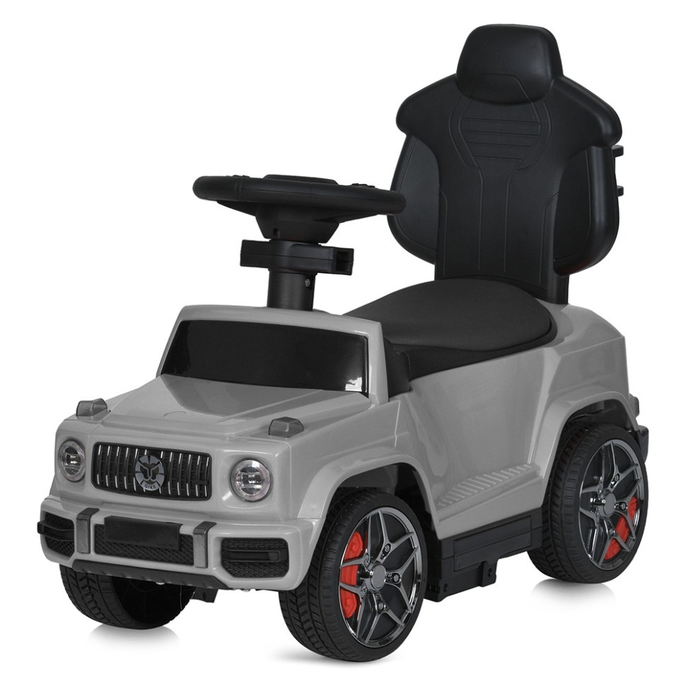 Детская каталка-толокар Bambi M 5795AL-11 серый, c родительской ручкой