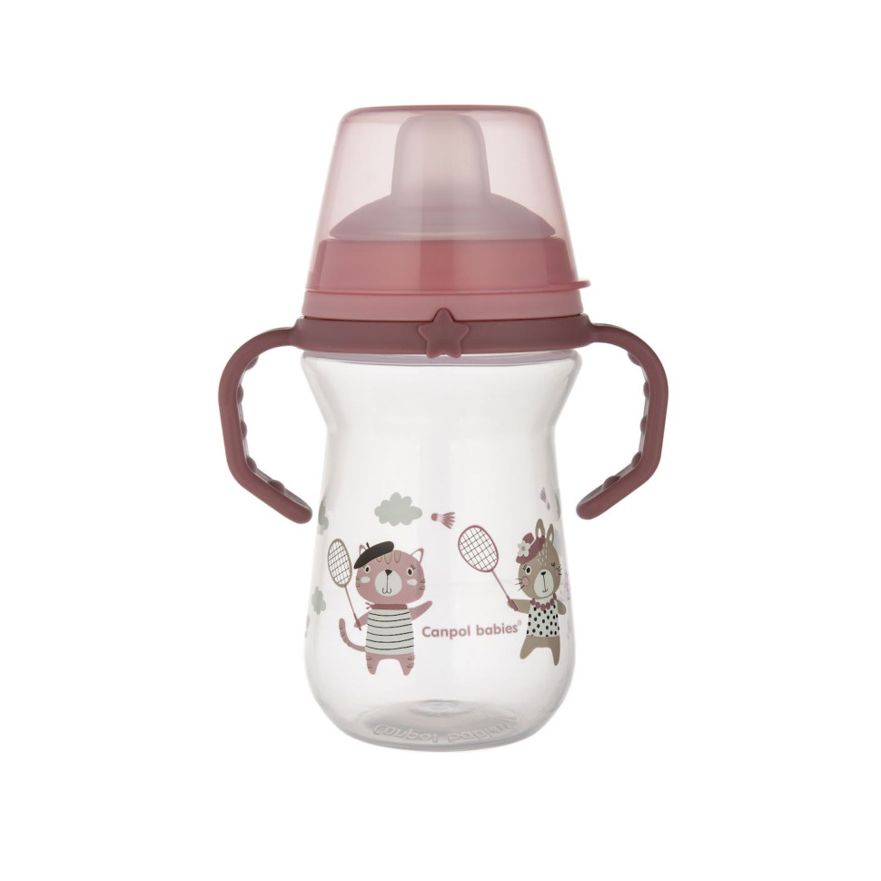 Кружка тренувальна з силіконовим носиком Bonjour Paris FirstCup Canpol babies 56/613_pin 250 мл