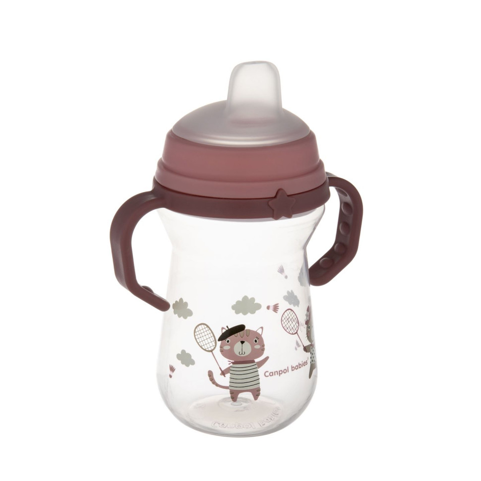 Кружка тренувальна з силіконовим носиком Bonjour Paris FirstCup Canpol babies 56/613_pin 250 мл