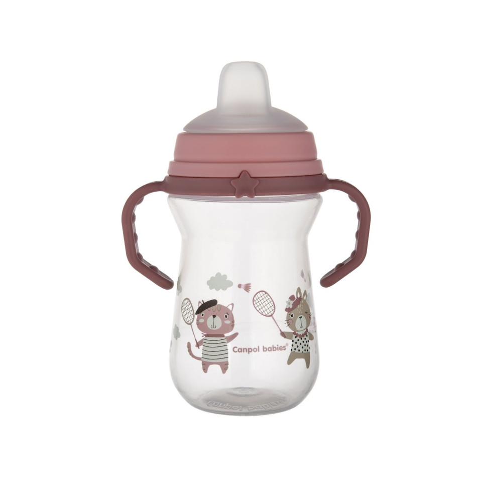 Кружка тренувальна з силіконовим носиком Bonjour Paris FirstCup Canpol babies 56/613_pin 250 мл