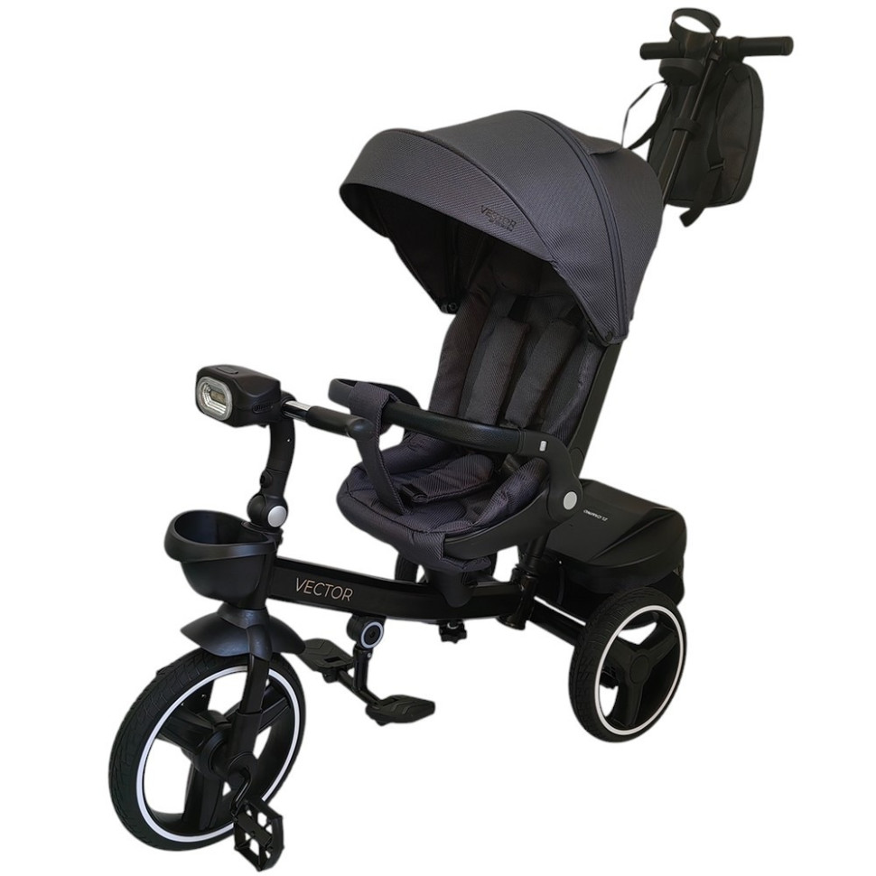 Дитячий триколісний велосипед VECTOR El Camino ME 1162-1 Dark Gray, з батьківською ручкою