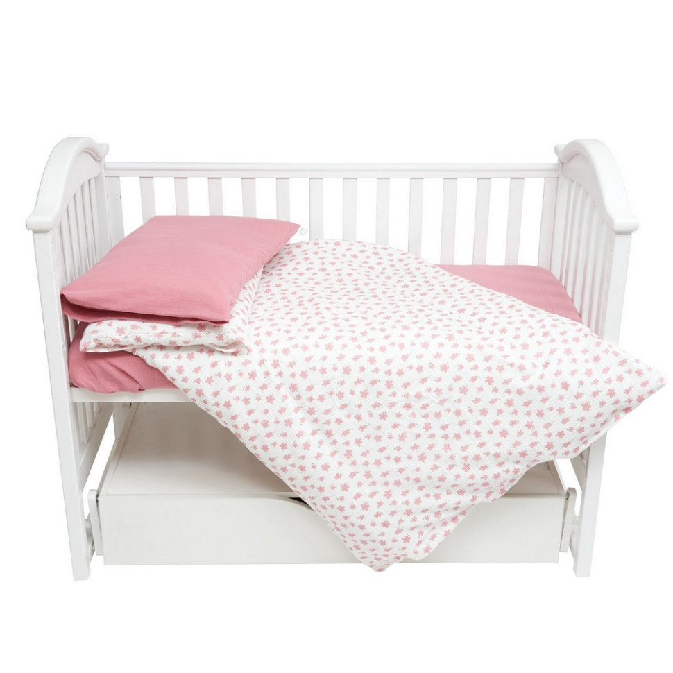 Постельный комплект белья Muslin Print Flowers Twins 3031-TMP-08, 4 элемента