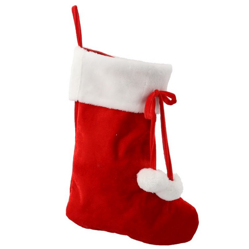 Новогодний декоративный носок Chomik 5900779900226, 46 см, красный с белым